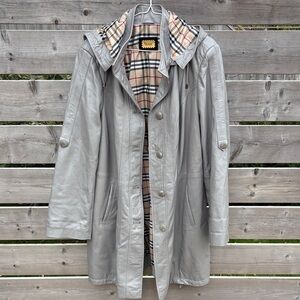 Rossini taupe/ Gray Hooded Women's leather Coat fits size L